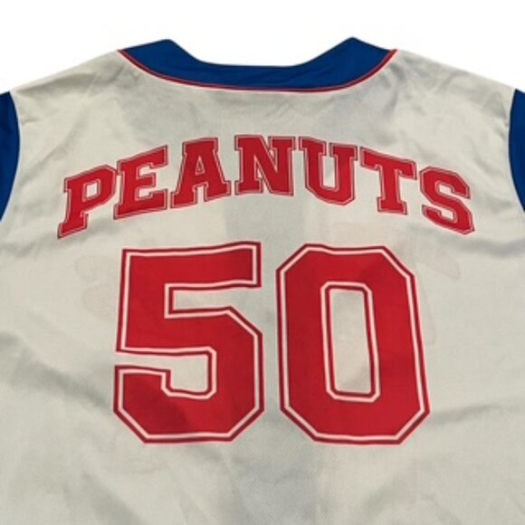 NEW Snoopy Baseball Jersey Women’s Size Large Peanuts Button Up NWT - Picture 7 of 10